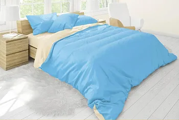 Постельное бельё "Краски неба" из бязи (голубой + беж)