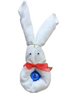 Полотенце сувенирное "Зайка новогодний"