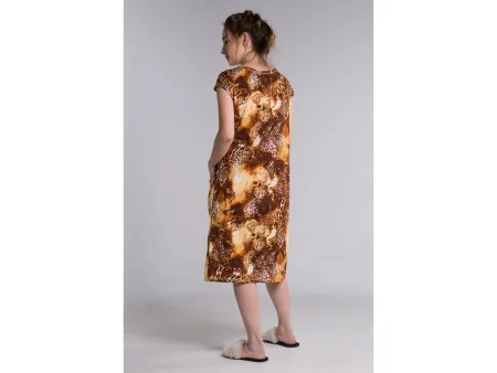 42 - коричневый Халат трикотажный модель №2