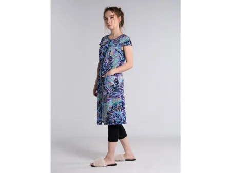 48 - синий Халат трикотажный 151-47