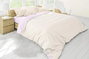 Постельное бельё "Краски неба" из бязи (молочный + светло розовый)