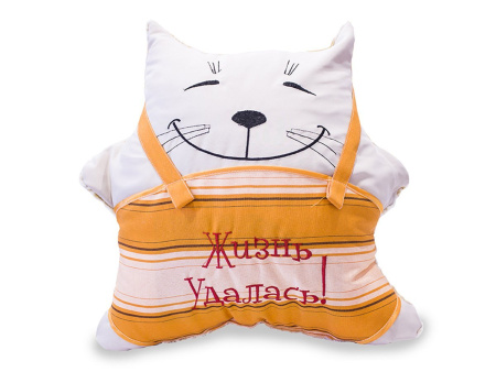 Интерьерная подушка "Кот" желтый