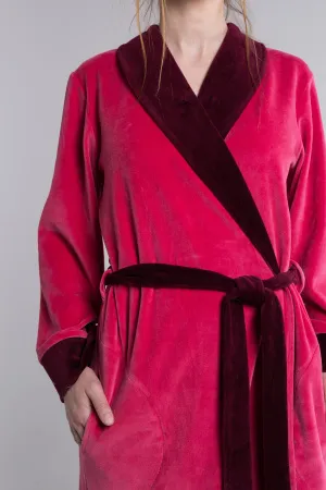44 - бордовый - Мод.141-21 Халат велюровый