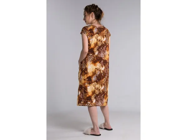 42 - коричневый Халат трикотажный модель №2