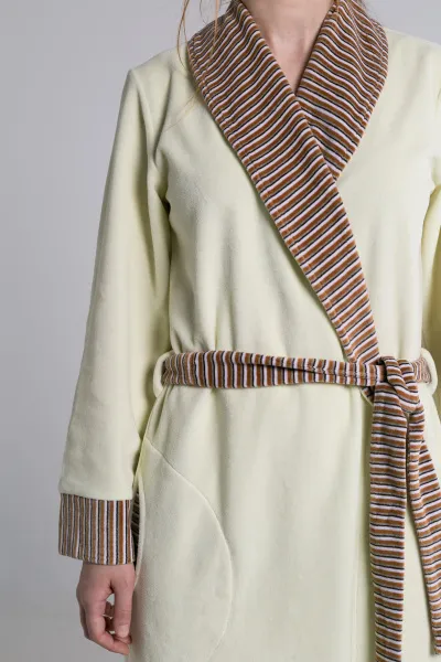 60 - молочный - Мод.141-21 Халат велюровый