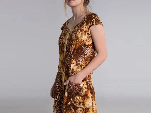 42 - коричневый Халат трикотажный модель №2