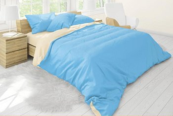 Постельное бельё "Краски неба" из бязи (голубой + беж)